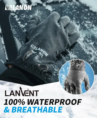 Miniatura 5 de LANON Waterproof Winter Work Gloves, Moisture-permeable PU Coated，Warm Gloves for Freezer & Outdoor Work
