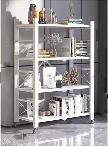 Miniatura 10 de Estantes plegables sin instalación, estantes para el hogar, estanterías multicapa, balcón, almacenamiento de exhibición, estante de hierro