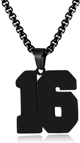 Miniatura 112 de Collar de Número Dorado para Hombre, Cadena de Acero Inoxidable con Colgante de Número para Atletas, Joyería Deportiva Personalizada para Niños
