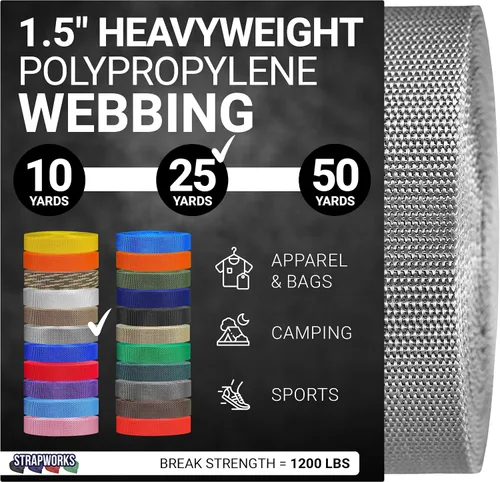 Miniatura 65 de Strapworks Heavyweight Polypropylene Webbing - Heavy Duty Poly Strapping for Outdoor DIY Gear Repair, 1.5 Inches