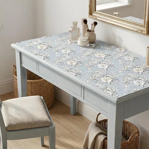 Miniatura 4 de ReWallpaper Papel tapiz azul para despegar y pegar, papel tapiz vintage azul y blanco, papel de pared adhesivo extraíble con flores, papel