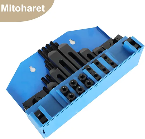 Miniatura 5 de Kit de sujeción de abrazadera de sujeción con ranura en T de 1/2 pulgada, 58 piezas, repuesto para fresadora Bridgeport con caja de almacenamiento