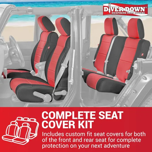 Miniatura 6 de Diver Down Juego de fundas de asiento de neopreno para Jeep JK Wrangler 2007-2018, juego de asiento delantero y trasero, fundas de asiento Amarillo