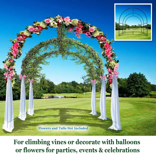 Miniatura 7 de Marco de arco de soporte de jardín grande de varios tamaños para plantas trepadoras, pérgola para flores/frutas/verduras