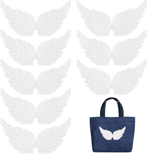 Healeved 12 piezas de mini alas de ángel adornos de bricolaje alas decorativas para mochilas, accesorios de ropa, alas pequeñas creativas para Blanco