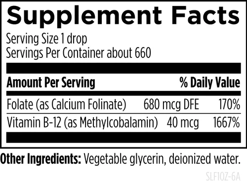 Miniatura 3 de Designs for Health B12 + Folato Gotas – Folato súper líquido con vitamina B12 como metilcobalamina – 400 mcg de folato + 40 mcg de metilo B12 por