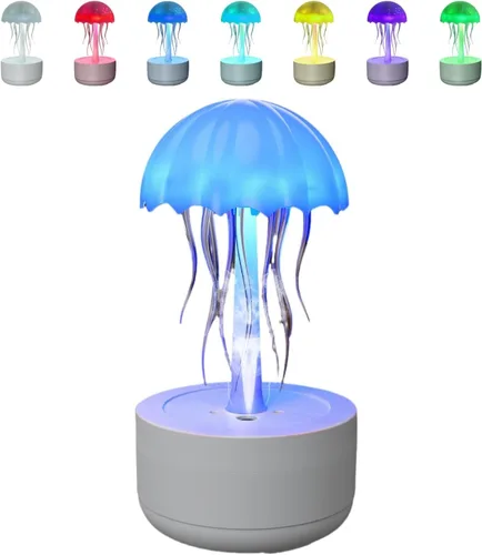 Humidificador de medusas de 10.1 fl oz difusor de aceite esencial con luz nocturna de 7 colores, funcionamiento silencioso de 30 dB para dormitorio,