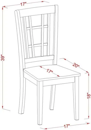 Miniatura 6 de Atlin Designs Sillas de mesa y comedor de 7 piezas en negro/cereza