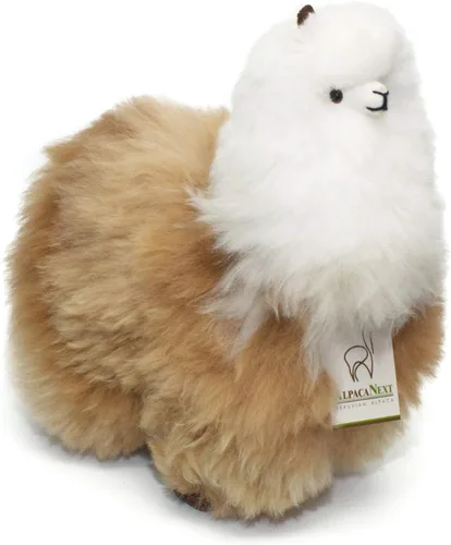 Miniatura 12 de Alpaca Animal de Peluche – 9 pulgadas. Linda Alpaca de Peluche Suave y Abrazable, Juguete de Alpaca de Peluche Hecho a Mano con Pelo Natural de Beige