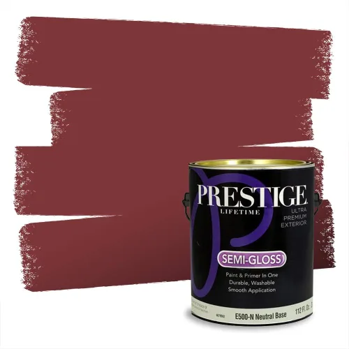 Miniatura 721 de Prestige Paints Pintura exterior e imprimación en uno, 1 galón, plano, coincidencia comparable de Valspar* Amber Rose*