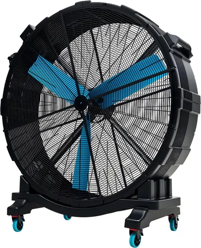 Miniatura 13 de Albott Ventilador de tambor industrial de 36 pulgadas, ventilador de piso de alta velocidad de plástico de 500 W con ruedas y velocidad variable