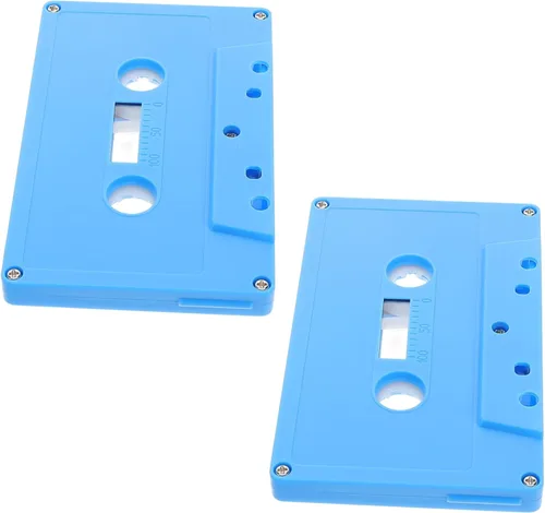 2pcs Retro Cinta Cassette Vintage Decoración Cinta En Blanco Casetes De Audio Cielo Azul De Plástico Azul (Sky-Blue)