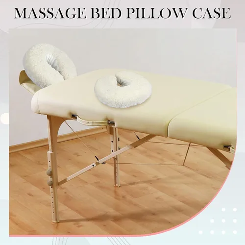Miniatura 4 de Mixweer 2 fundas de almohada de forro polar para reposacabezas de mesa de masaje de 14.6 x 13 pulgadas, almohadilla de almohada para reposacabezas