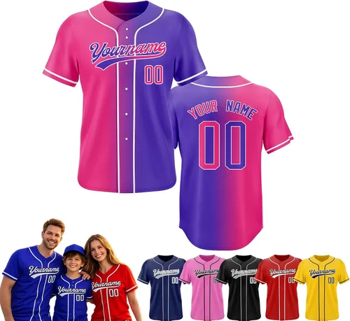 Miniatura 29 de Camiseta de béisbol personalizada, nombre del equipo, número de equipo, logotipo, camisetas impresas cosidas, uniformes deportivos, regalos