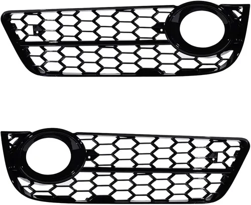 Miniatura 7 de Rejillas de malla de nido de abeja negro brillante para cubierta de luz antiniebla compatible con Audi 08-11 A5 Coupe Sportback 09-11 A5 Cabriolet