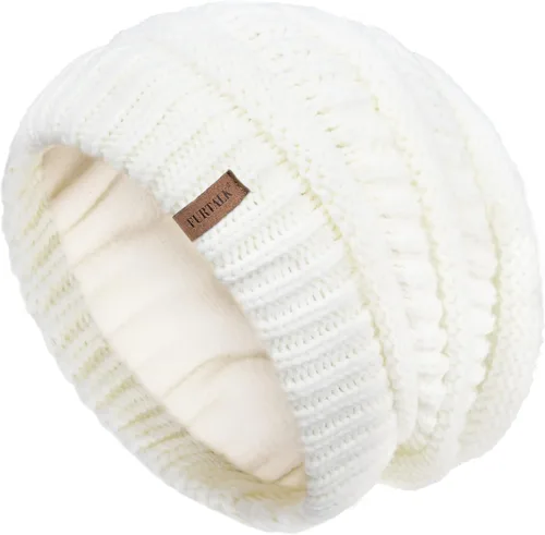 Miniatura 61 de FURTALK Gorros de invierno para mujer, con forro polar, gorro de punto holgado y cálido, gorro de esquí