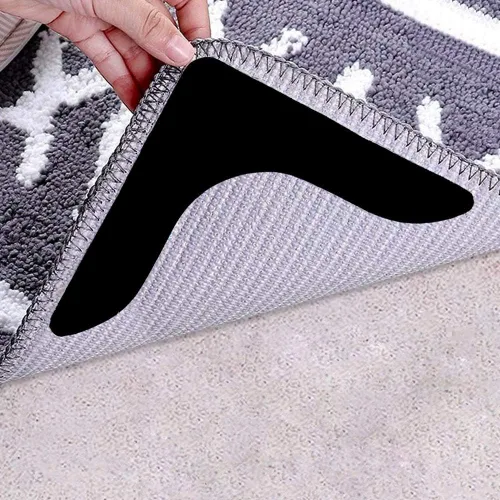 Agarres para alfombras con súper adherencia, cinta antideslizante para alfombra que mantiene tu alfombra en su lugar y hace que las esquinas sean