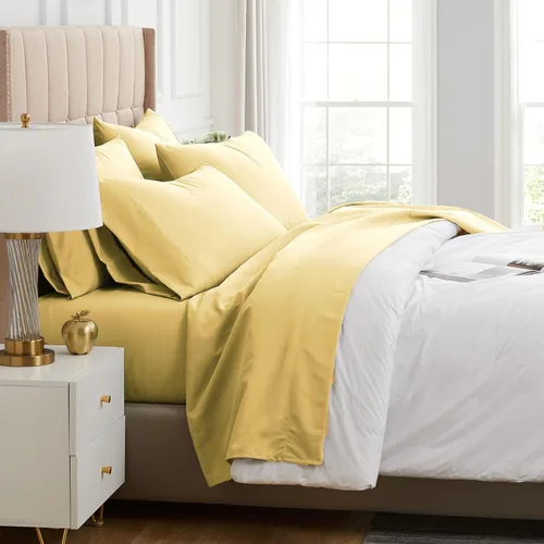 Miniatura 54 de Southshore Fine Living, Inc. Juego de sábanas de 6 piezas tamaño King, sábanas de bolsillo extra profundo de 21 pulgadas King, sábana encimera