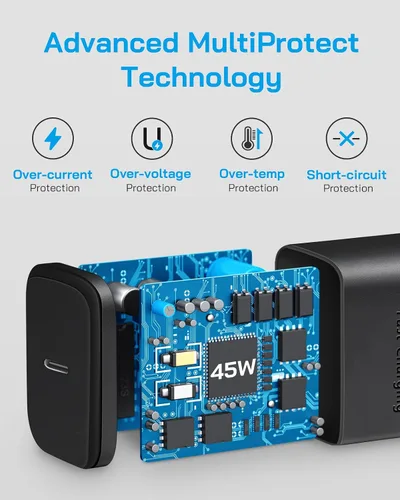 Miniatura 2 de AISNI Paquete de 2 cargadores de teléfono Android tipo C de 45 W tipo C con cable de carga rápida tipo C de 6 pies para Samsung Galaxy