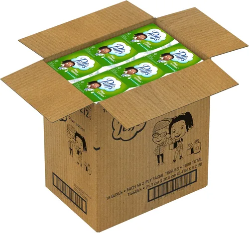 Miniatura 10 de Puffs Plus Loción de pañuelos faciales, 18 cubos, 56 pañuelos por caja