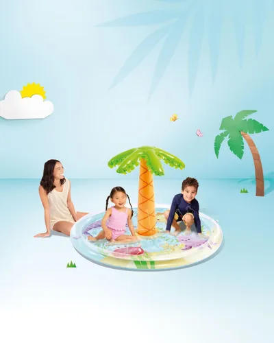 Miniatura 2 de INTEX Piscina inflable de palmera: colores tropicales vibrantes, pulverizador de agua, 68 x 41 pulgadas, para niños a partir de 2 años