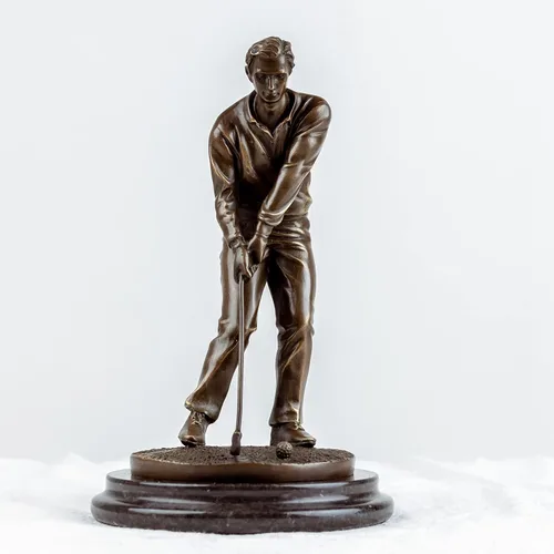 Miniatura 8 de Escultura de golfista Estatua de bronce Estatua de golf Escultura Golfista Decoración Artes Regalos Centro de mesa Estatua del hogar Chica golfista