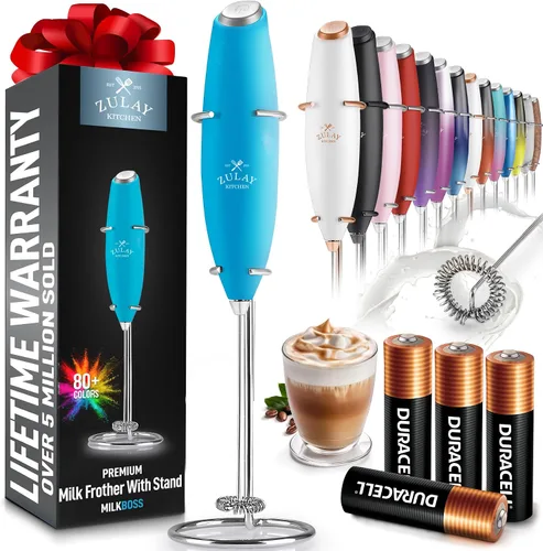 Miniatura 136 de Zulay Milk Boss Espumador de leche potente manual, hace espuma para latte, batidor para mezclar bebidas, café, miniespumador para capuchino, frappé