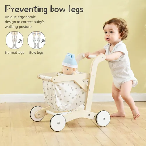 Miniatura 3 de labebe Cochecito de muñeca para bebé, juguete de empuje para niños pequeños, carrito de compras para niñas y niños de 1 año de edad, caminante