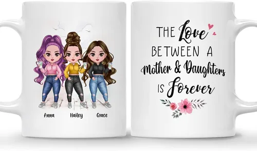 Miniatura 12 de Gossby Taza personalizada para madre y 1 hija, como madre como hija, regalos para madre, mejores tazas de café para madre, taza personalizada