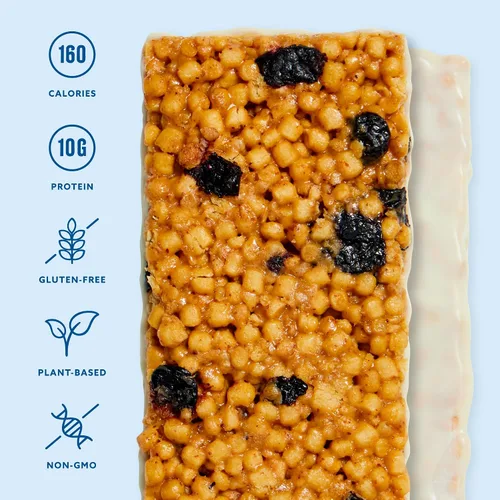 Miniatura 3 de Barras de proteína crujientes Mezcla, barras de proteína veganas y sin gluten, 10g de proteína, alternativa a los bocados de arroz crujientes