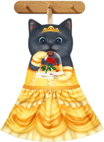 Miniatura 29 de PAT JUUMG - Toallas graciosas de mano con forma de gato para decoración de baño y cocina, toallas decorativas colgantes para la cara, súper
