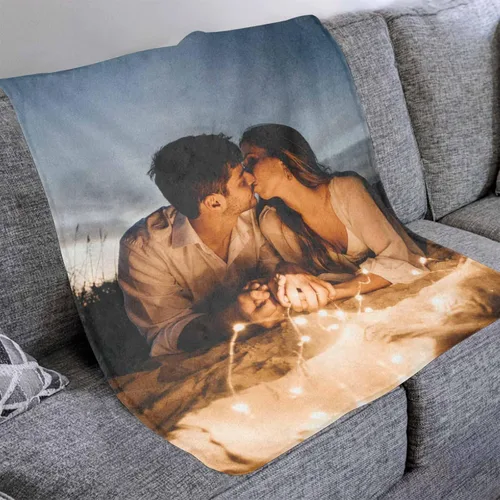 Miniatura 7 de Manta personalizada con texto fotográfico, manta personalizada con mis propias imágenes para Navidad, familia, mamá, papá, perro, hermanas, amigos
