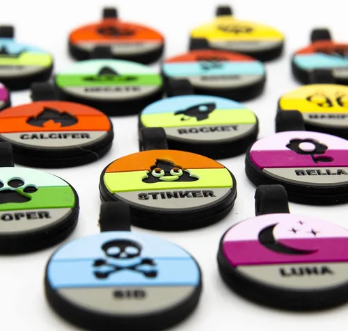 Miniatura 3 de Etiqueta de perro silenciosa personalizada con 5 líneas de grabado profundo personalizado duradero, etiqueta de identificación de mascota