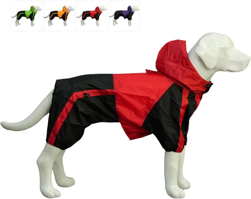 Miniatura 29 de Ropa para mascotas, ropa para perro, ropa para lluvia, nieve, impermeables, cuatro patas, impermeable para perros pequeños, medianos, grandes, Rojo