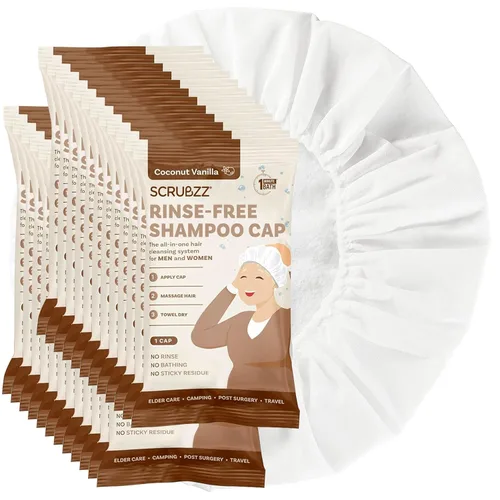 Miniatura 15 de Scrubzz Caps de Champú Sin Enjuague para Pacientes Ancianos y Postrados, Caps de Champú Libres de Enjuague para Después de Cirugía y Estancias