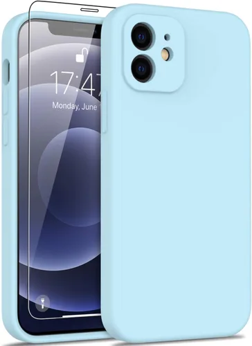 Miniatura 116 de DEENAKIN Funda de silicona compatible con iPhone 12 con protector de pantalla, mejora la protección de la cámara, funda protectora suave y flexible