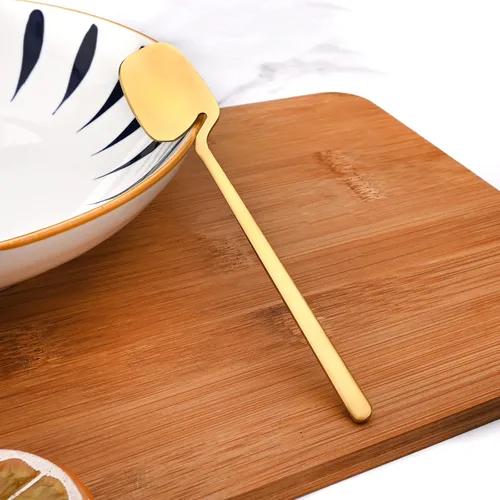 Miniatura 6 de Juego de cubiertos dorados mate, 20 piezas de cubiertos de acero inoxidable 304 colgantes para 4, juego de utensilios de cocina con acabado Oro