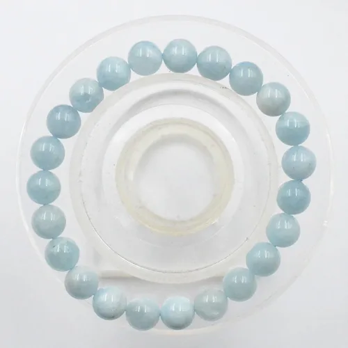 Miniatura 2 de AD Beads - Pulsera elástica de cuentas redondas naturales de 516 pulgadas