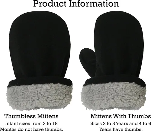 Miniatura 7 de N'Ice Caps - Guantes de felpa con forro de sherpa, fáciles de poner para niños pequeños y bebés - Paquete de 2 pares.