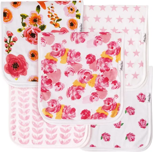 Miniatura 24 de KiddyStar Paquete de 5 paños de algodón orgánico para eructos, grandes, ultrasuaves de 3 capas para eructos, hombros y manos, altamente absorbentes