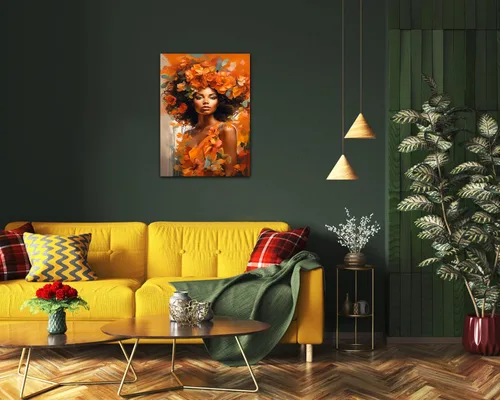 Miniatura 283 de Arte de pared afroamericano, decoración de rey y reina bailarín negro para sala de estar, arte de pareja de amor negro para dormitorio, lienzo