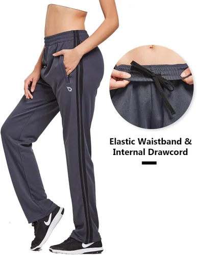 Miniatura 4 de BALEAF Pantalones deportivos para mujer, pantalones deportivos para correr, bolsillos con cremallera, pantalones deportivos para calentar, casuales