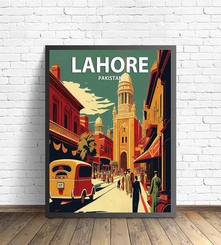 Miniatura 3 de Lahore - Póster impreso artístico, decoración de pintura de pared de Pakistán, arte de Oriente Medio, arte para decoración del hogar, obra de arte
