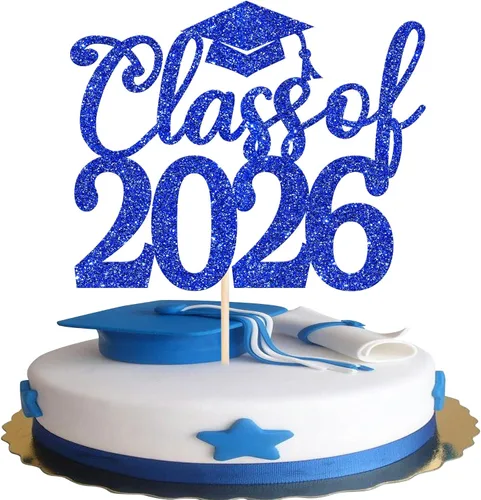 Miniatura 25 de Rsstarxi 1 paquete de 2026 con tapa de graduación 2026, decoración de pastel de felicitaciones graduadas para decoración de fiesta de graduación