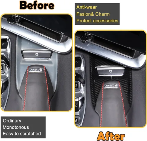 Miniatura 2 de CHEAYAR Cubierta de panel de palanca de cambios compatible con Chevrolet Corvette C8 2020-2023, interruptor antideslizante ESP de automóvil, sensor