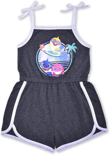 Miniatura 2 de Nickelodeon Baby Shark Girl's 2 Pack Romper Shorts for Infant and Toddler PinkGrey