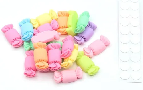 20 paletas de dulces kawaii, varios adornos de resina con parte trasera plana, suministros para manualidades, álbumes de recortes, decoración de