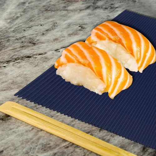 Miniatura 7 de 2 alfombrillas de silicona para sushi, tapete de silicona antiadherente, rodillo de sushi de sílice duradero, reutilizable y fácil de limpiar