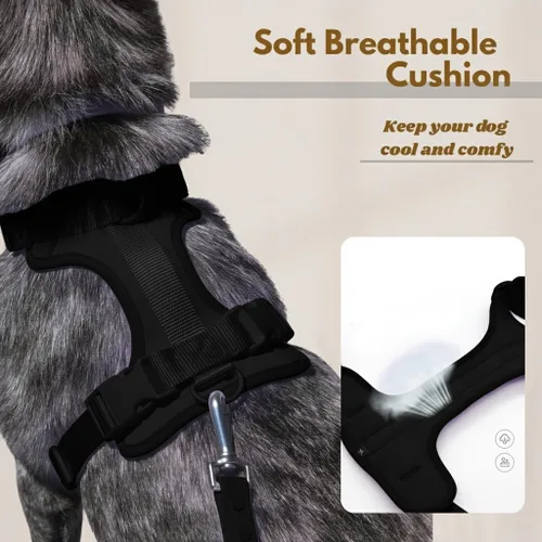 Miniatura 2 de Dog Harness - No Pull Adjustable Front Clip Vest with Soft Padding, 3Leash Clips, and No-Choke Oxford Design Comfort for Small, Medium, and Large