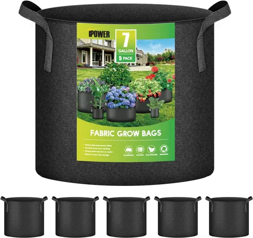 Miniatura 17 de iPower Paquete de 10 bolsas de cultivo de 3 galones, macetas de tela no tejida, contenedor de aireación con asas de correa para jardín y plantación